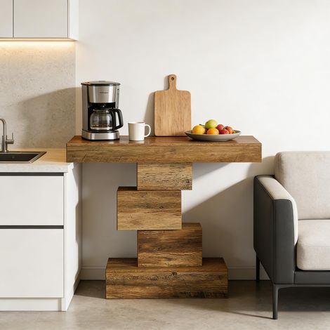 Table d'appoint moderne à piètement géométrique, console décorative pour couloir, séjour ou canapé-lit, finition élégante, meuble pratique. (1/5)