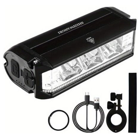 Lampe de Vélo Rechargeable 2000mAh 1800LM – Phare Avant MTB 3 LED en Alliage d’Aluminium pour Cyclisme Extérieur