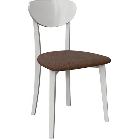Chaise Victorville 381, Blanc, 86x47x48cm, Tissu, En bois, Bois (1/5)