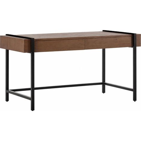 Bureau en bois d orme et métal noir mat - Noir mat et noyer (1/5)
