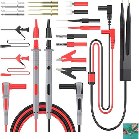 21-in-1 Test Lead Kit – CAT III 1000V 20A Multimeter – Leads with Alligator Clips and Banana Plugs – Electrical Testing Accessories (1/5)