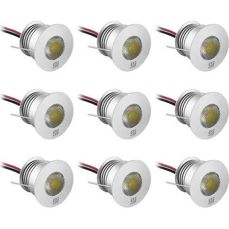 ORION91 Pack of 9 Mini LED Cabinet Lights with transformer, 3W, 250LM, IP42, 3000K/4000K/6000K, perfect for recessed lighting in homes and offices, featuring long lifespan of 35,000 hours and compact (1/5)