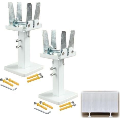 [JAMAIS UTILISÉ] 2 Pièces Support de Radiateur, Supports de Radiateur Réglables en Acier de 14 à 21 Cm, Kit de Pieds de Radiateur à Montage au Sol, Pieds de Radiateur (1/4)