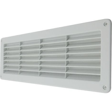 Rejilla ventilación de plástico 370x123 mm con malla anti insectos (1/6)