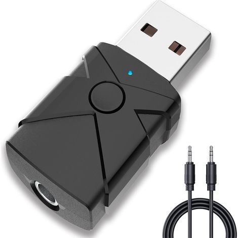 Récepteur émetteur Bluetooth 5.2, 5 en 1 sans Fil Voiture Adaptateur Bluetooth Aux avec Prise Jack 3,5 mm pour Le Streaming de Musique, pour Haut-parleurs stéréo TV Maison Voiture (1/5)