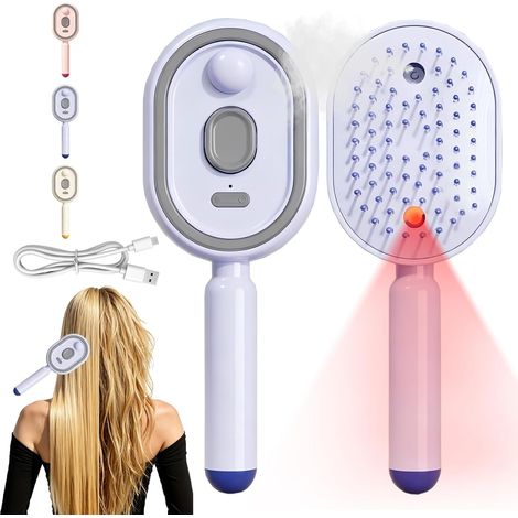 Brosse Lissante Pour Cheveux, Peigne à Coussin D'Air Et Spray éLectrique,2026 Nouveau Brosse à Vapeur éLectrique pour Tous Types de Cheveux (1/5)