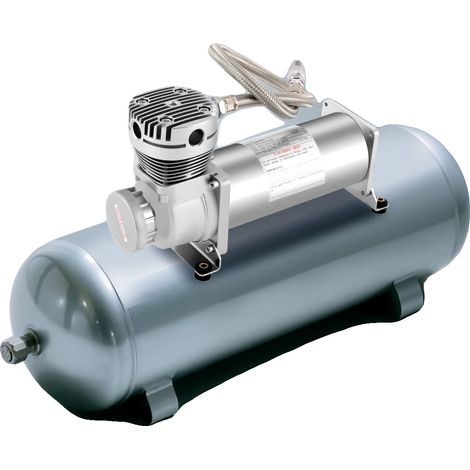 Compresor de aire, potencia de 200-300 W, voltaje de 12 V, presión de 200 PSI, diseño portátil, acabado electrolítico. (1/5)
