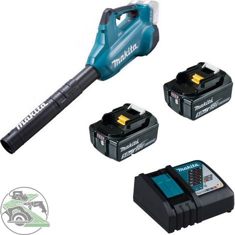 Makita Akku-Gebläse 2x 18 V DUB362Z + 2x Akku 5,0 Ah BL1850b + Ladegerät DC18RC