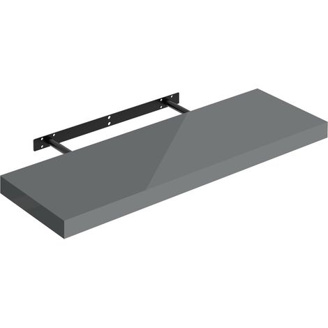 Étagère Murale WOLTU, Tablette Flottante, Panneau de Bois, Gris Brillant, 70x22,9x3,8cm