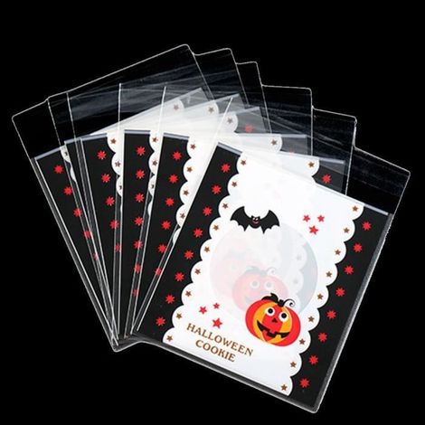Kentop 100Pcs Sac de Bonbons d'Halloween Sac De Rangement Enfants Fêtes Cadeau Sac Sac d'emballage de biscuits aux bonbons Style2 (1/4)