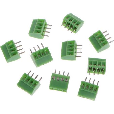 10 tornillos de 2 y 10 pines para conector de bloque de terminales con espaciado de apilamiento de 2,54 mm - Material de conexión de 4 polos (1/5)
