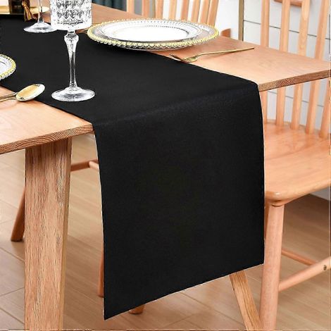 Chemin de table noir style campagnard pour tables à manger/tables basses/coiffeuses/salons/chambres/fêtes/banquets 30 x 120 cm (1/5)