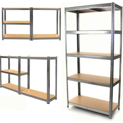 Neu 170x75x30cm Lagerregal Kellerregal Werkstattregal Schwerlastregal Einstellbar Regal bis 875 kg, Metall-Regal Regalsystem für Garage, Werkstatt, Speisekammer - Verzinkt