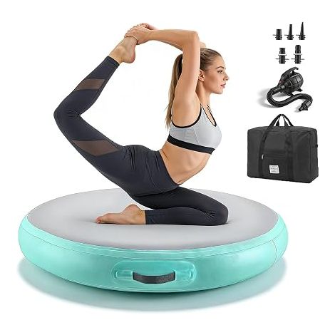 Air Track Tapis de Gymnastique Gonflable, Gonflable Air Spot 100x15cm Air Floor Mat, Rouleau d'Air Piste d'Air Gonflable avec Pompe, Tapis d'Exercice pour Maison/Yoga/ExtéRieur/Tumbling (1/5)