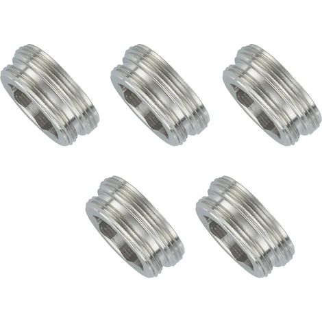 Schläfer 632515  Adattatore Rubinetto Maschio/Maschio, Filetto M24x1/M22x1 Esterno, Raccordo, Riduzione M24x1et x M22x1et in Ottone Cromato, Compatibile con Aeratore Neoperl con 5 Pz.