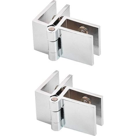 2 PCS 90 Degree Glass Door Clip Hinge No Drilling Required for Glass Thickness 5mm - 8mm (1/5)