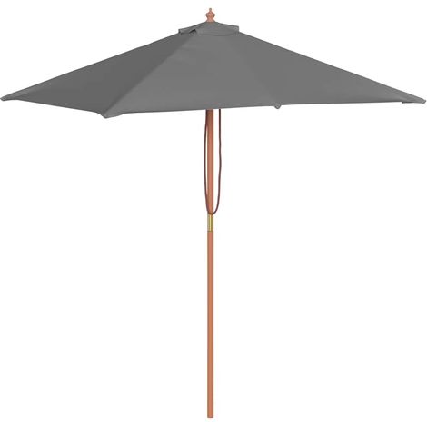 Ombrellone  Parasole da Esterni con Palo in Legno 150x200 cm Antracite (1/5)