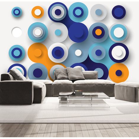 Fotomurale - Geometry Of Blue Wheels - 200x140 (1/4)