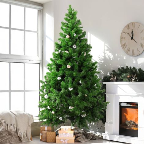 Dmora - Árbol de Navidad Riccardo, árbol artificial extra grueso, árbol de efecto real en PVC, 438 ramas, altura 150 cm, con embalaje reforzado (1/5)