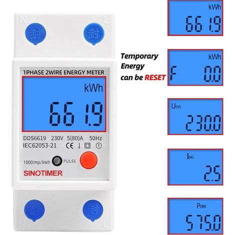 YMYNY DDS6619-012 AC 220 V 80 A 2P LCD-Digitalanzeige Einphasen-Energiezähler Kwh Stromverbrauchszähler Wattmeter mit Hintergrundbeleuchtung (1/5)