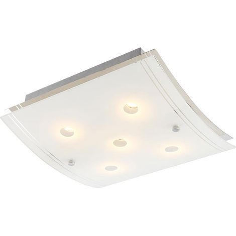 Plafoniera LED lampada da soffitto in vetro cromato curvato L 28 cm soggiorno camera da letto sala da pranzo (1/5)
