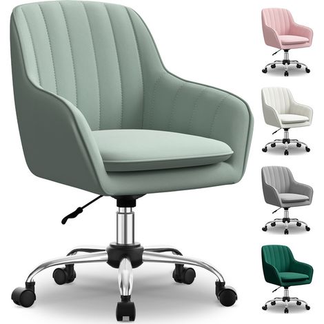 Authmic-Chaise de Bureau à roulettes réglable, Fauteuil de Bureau,Chaise de Bureau Ergonomique, Siège Pivotant, Réglable en Hauteur, Capacité 150 kg,velours, pour Bureau, Chambre
