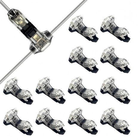 Lot de 12 connecteurs de fil en T 12 V (blanc) (1/5)