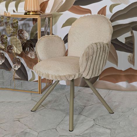 Silla Zans, 2 Sillas, Acolchado, Estructura Color Crema, Blanco Crema (1/5)