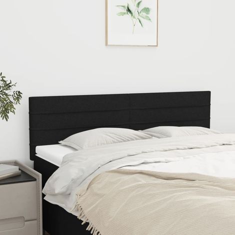 Cabeceros tela negro 144x5x78/88 cm vidaXL (1/5)