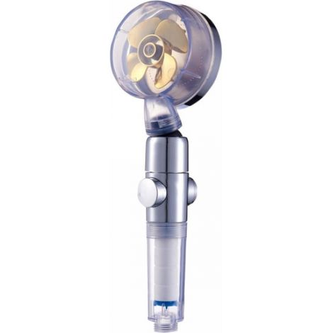 Pommeau de douche avec turbopropulseur - doré