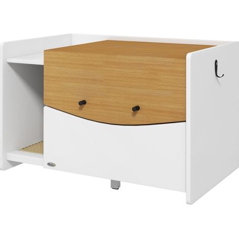 Mobile per lettiera estraibile con tappetino cattura-sabbia 78x50x51 cm rovere e bianco HOMVRA (1/5)