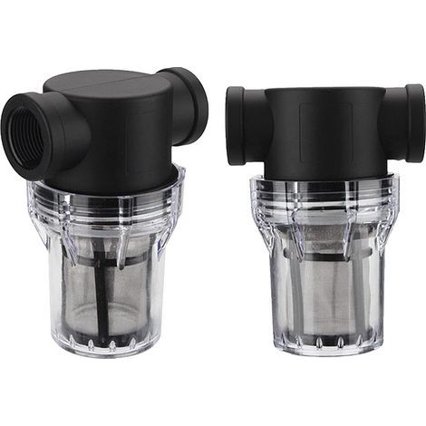 Lot de 2 filtres à eau en ligne — Filtres anti-impuretés pour irrigation de jardin (1/2") — Filtres de canalisation à tamis (Maille 80, Taille : 1/2") (1/5)