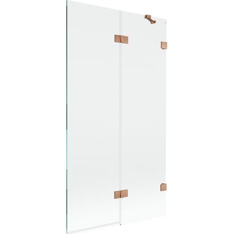 Mexen Lunar mampara de bañera de 2 paneles derecha 100 x 150 cm, transparente, cobre cepillado - 897-100-100-65-00-P (1/5)