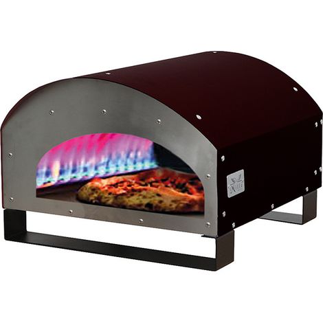 Forno a gas per pizze in acciaio inox da esterno con piedi pieghevoli "Made in Italy" -Nero (1/5)