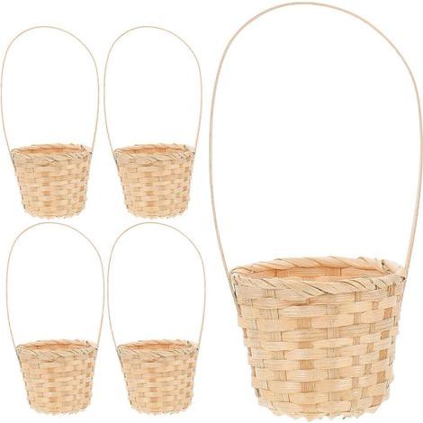 Lot de 8 paniers de rangement portables, paniers cadeaux, paniers à fleurs tressés, paniers de pique-nique-9X17CM (1/4)