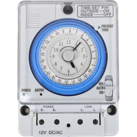 TB388 Mechanischer 24-Stunden-Timer, 12-V-DC-Programmierer mit Fehlerspeicher und integrierter Batterie, präzise Steuerung für Straßenbeleuchtung (1/5)