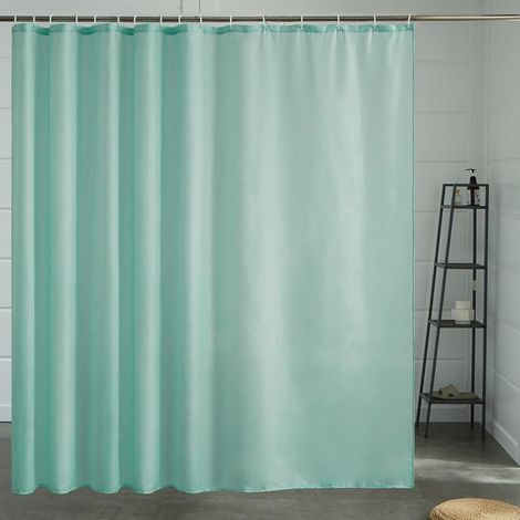 Duschvorhang Minzgrün, Antischimmel, Wasserdicht, Stoff, 244x200 cm, Waschbar (1/5)