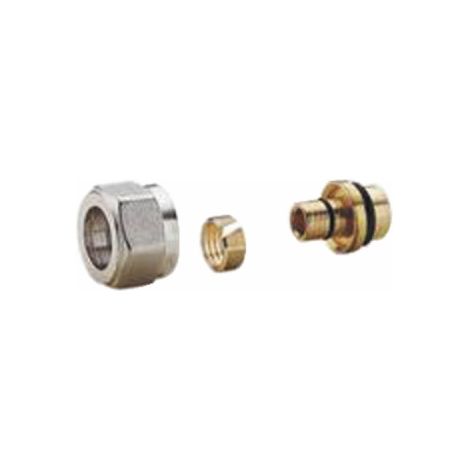 Giacomini – Adaptateur tube PER/PB 16-12x10 – Raccord nickelé et chromé – Résistance à la corrosion – R179X027