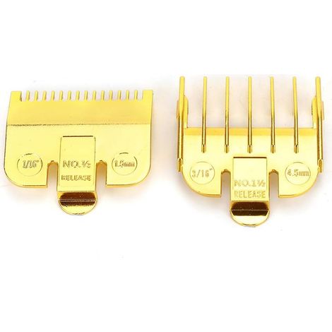 Fixation Universelle De Peigne De Tondeuse Pour Guide De Coupe En Acier Inoxydable 1,5 Mm + 4,5 mm Accessoires de Tondeuse de Remplacement (Galvanoplastie D'Or) (1/5)