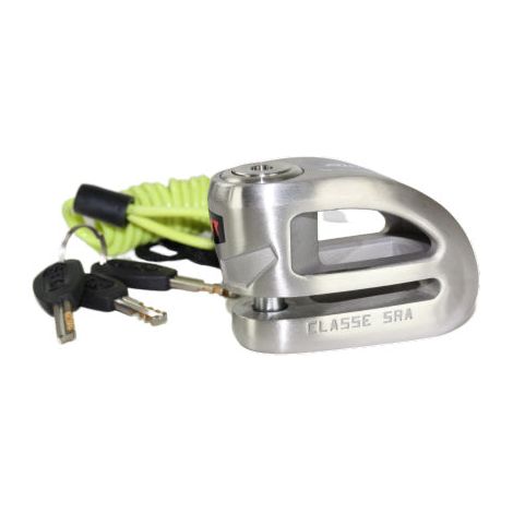Bloque-disque SRA en acier inoxydable – Double verrouillage Ø10 mm – Câble de rappel inclus – Haute sécurité pour moto et vélo – Rider Tec