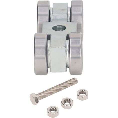 Vierrad-Riemenscheibe aus Edelstahl, Rillenkugellager, kompakte Laufrolle, 4-Rad-Set für Sackkarren, Schwerlastrolle (1/5)