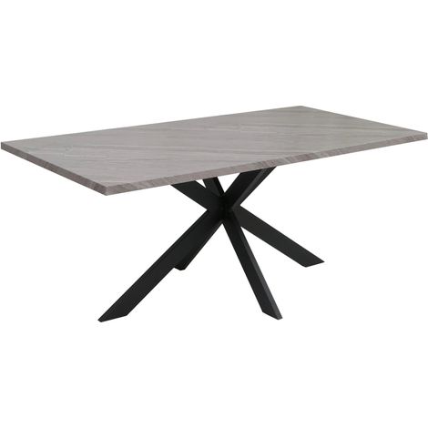 Table à manger rectangulaire moderne 180 x 90 x 76 cm pour 8 personnes en MDF gris 040009256 (1/5)