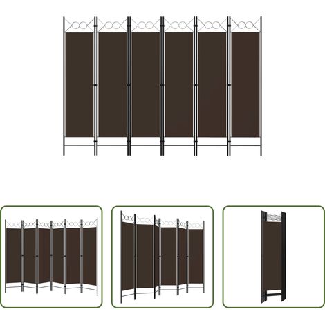 Schlafzimmer Trennwand - 6-tlg. Raumteiler Braun 240 x 180 cm (1/5)