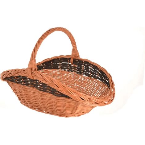 Panier en osier pour bois de chauffage 62 x 42 cm, paniers décoratifs en bois faits main, grand panier en bois (1/5)