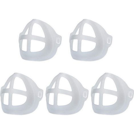 LECHUANG Masque de protection Support de masque, 5 pièces Support intérieur Support de masque de cadre Plus d'espace pour une respiration confortable Lavable RéutilisableMasque de protection