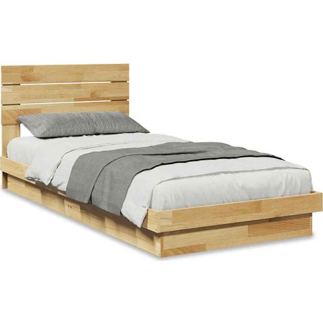 Maison Exclusive - Massivholzbett mit Kopfteil ohne Matratze 80x2
