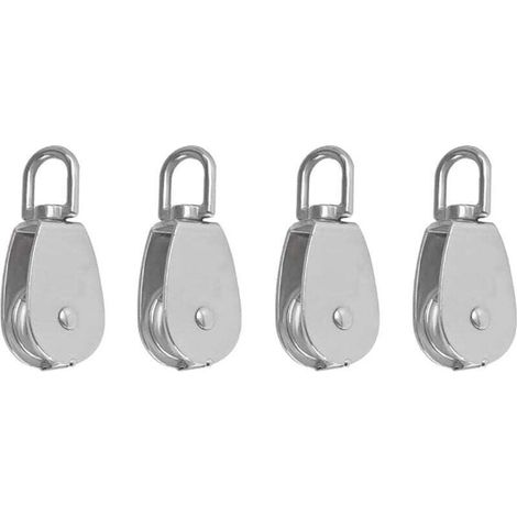 YMYNY Lot de 4 poulies pivotantes M15 en acier inoxydable pour levage de poulie à une seule roue