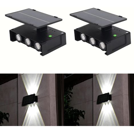 appliques murales solaires d'extérieur pour usage extérieur avec lampes blanches applique murale LED haut et bas lumière IP65 2 6 (1/5)