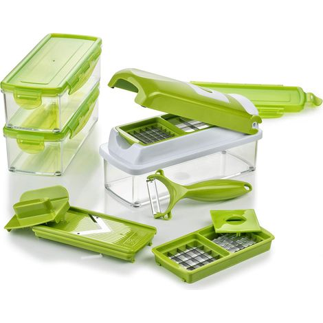 13 en 1 Multifunction Professionelle Trancheuse couper- / râpé- / éplucher- / cubes- / quartier- / spirales- / manger- / légumes slicer cuisine (1/5)