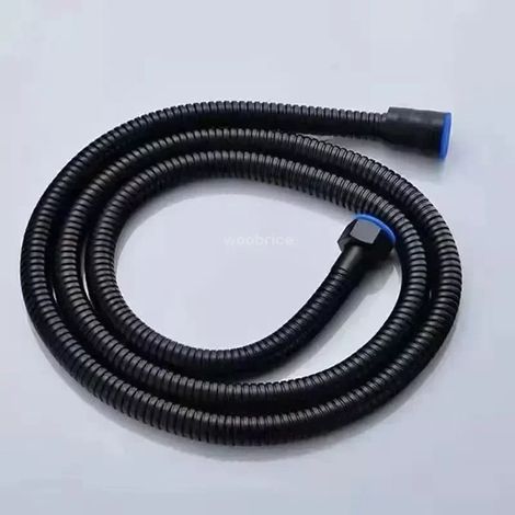 (Tuyau noir de 1,5 m) Pommeau de douche turbo pour salle de bain, jet puissant, haute pression, effet pluie, 5 modes, ensemble de pommeau de douche universel (1/5)